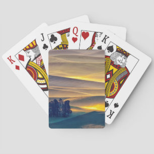 Jeu De Cartes Collines ondoyantes de blé au lever du soleil WA