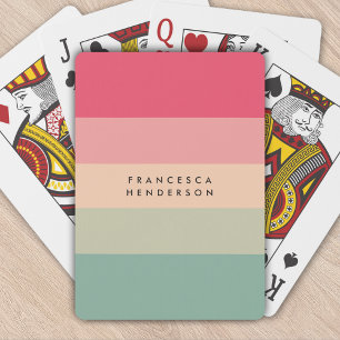 Jeu De Cartes Colorblock Horizontale Bande rose et vert