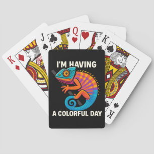 Jeu De Cartes Coloré Chameleon Lizard Vie Rainbow Reptile