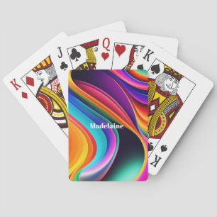 Jeu De Cartes Coloré Rétro Waves Personnel