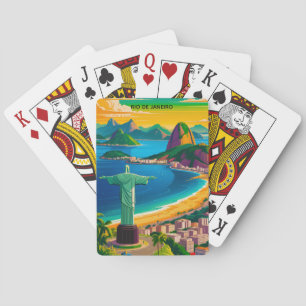 Jeu De Cartes Coloré Vintage Rio de Janeiro Cristo Redentor