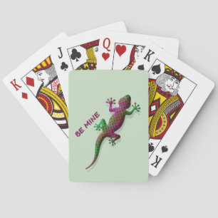 Jeu De Cartes Coloré violet PopArt Gecko Lizard Design numérique