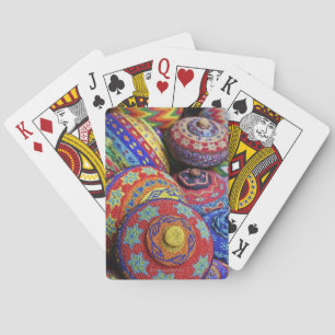 Jeu De Cartes Colorful baskets made from colored plastic beads