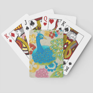 Jeu De Cartes Colorful Peacock et Fleurs