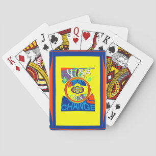 Jeu De Cartes Colorful USA Change : Un design festif