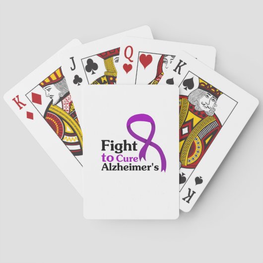Jeu De Cartes Combat pourpre de ruban de la maladie d'Alzheimers (dos)