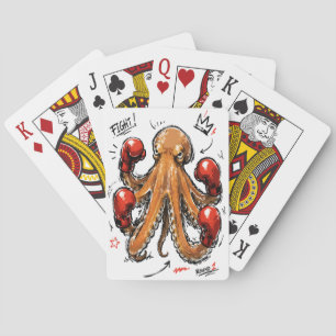 Jeu De Cartes Combat Round 1 Boxeur Pieuvre – Dessin Main Levée