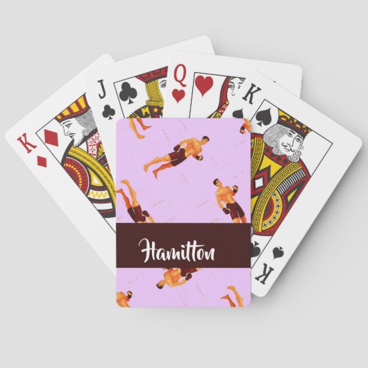 Jeu De Cartes Combattez boxer sur violet (dos)