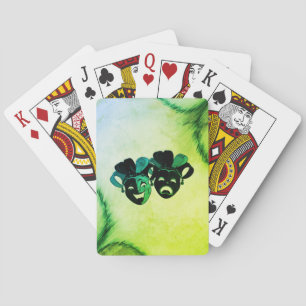 Jeu De Cartes Comédie et Tragédie Théâtre Design vert