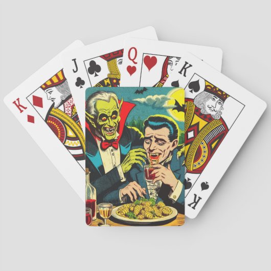 Jeu De Cartes Comics Vampire d'horreur vintage (dos)