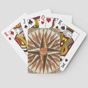 Jeu De Cartes Compas de navigation vintage marin pour la voile