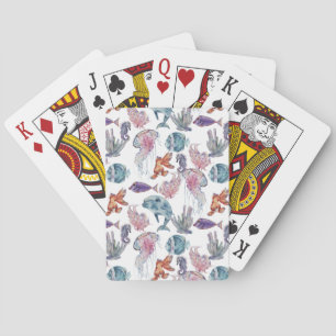 Jeu De Cartes Composition de aquarelle sous-marine Série Design