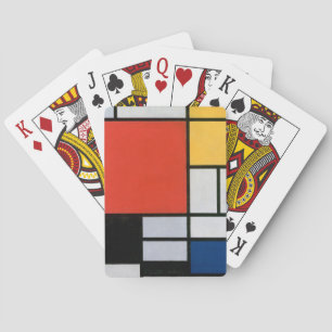 Jeu De Cartes Composition de Piet Mondrian Rouge Jaune Bleu Impr