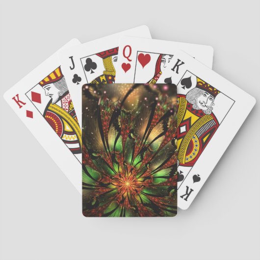 Jeu De Cartes Conception Abstraite des fleurs fractales. (dos)