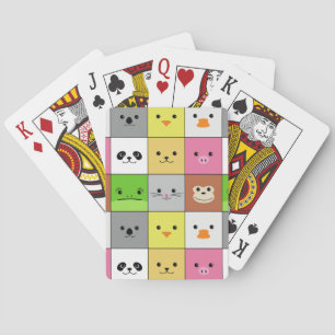 Jeu De Cartes Conception animale colorée mignonne de motif de