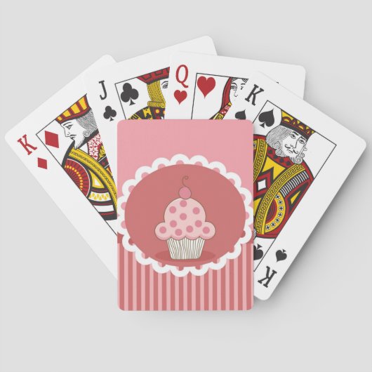 Jeu De Cartes Conception Cupcake Rose (dos)