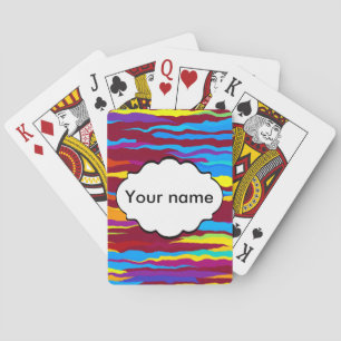 Jeu De Cartes Conception d'abrégé sur vagues d'aquarelles