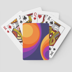 Jeu De Cartes Conception de cercles rétro colorés