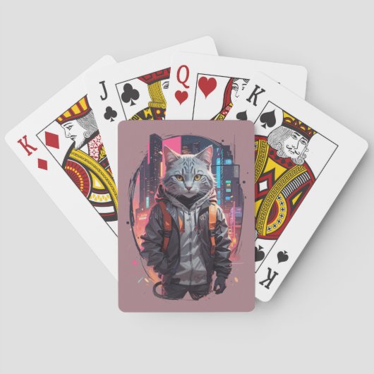Jeu De Cartes Conception de chat de rue urbaine (dos)