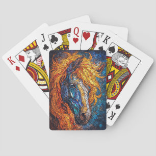 Jeu De Cartes Conception de cheval en verre coloré