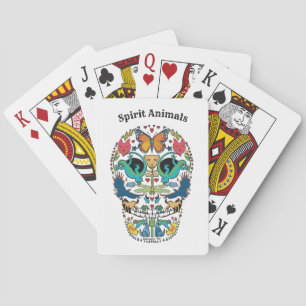 Jeu De Cartes Conception de crâne de sucre d'animal spirituel su