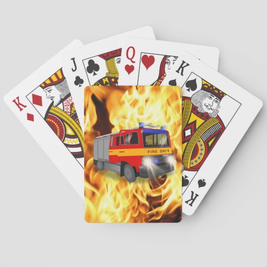 Jeu De Cartes Conception de dessin du moteur cool d'incendie pou (dos)
