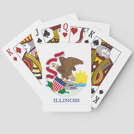 Jeu De Cartes Conception de drapeau d'état de l'Illinois (dos)