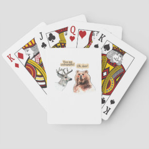 Jeu De Cartes Conception de faune drôle d'ours et de cerf en con