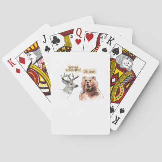 Jeu De Cartes Conception de faune drôle d'ours et de cerf en con