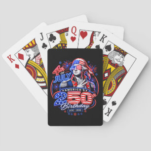 Jeu De Cartes Conception de feux d'artifice patriotiques George 