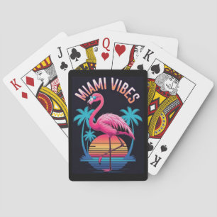 Jeu De Cartes Conception de flamant rose d'été Miami Vibes-63454