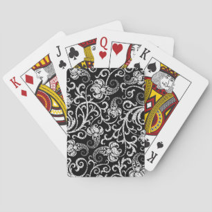 Jeu De Cartes Conception de fleurs de dalmatien noir mignon