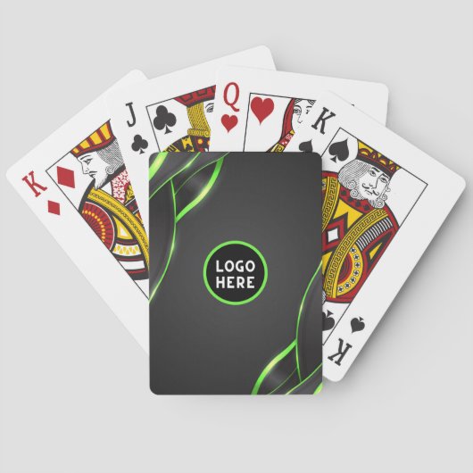 Jeu De Cartes Conception de fluide abstrait noir et vert | Ajout (dos)