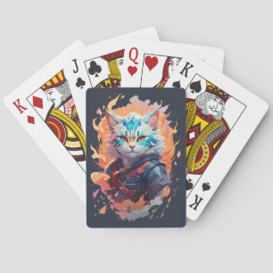 Jeu De Cartes Conception de guerrier chat ninja mignon