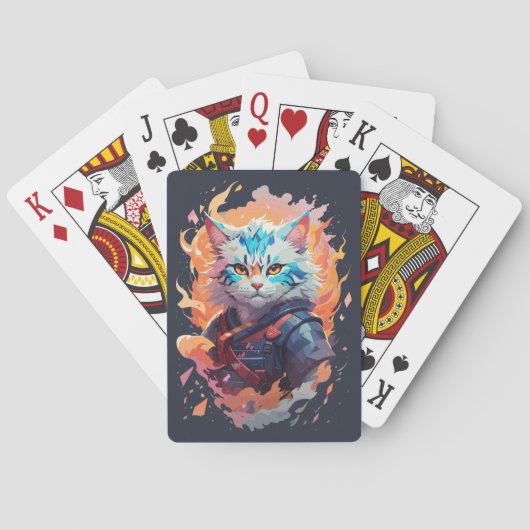Jeu De Cartes Conception de guerrier chat ninja mignon (dos)