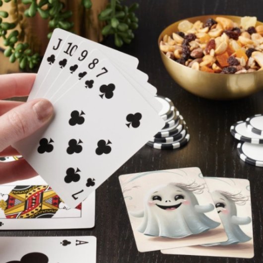 Jeu De Cartes Conception de Halloween d'ami fantomatique adorabl