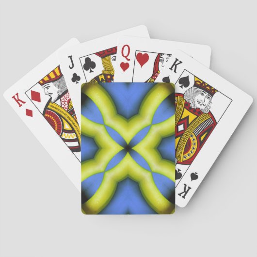 Jeu De Cartes Conception de kaléidoscope jaune bleu (dos)