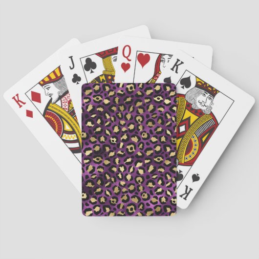 Jeu De Cartes Conception de la série Leopard violet et or 1 (dos)