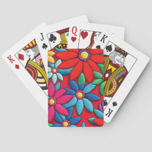 Jeu De Cartes Conception de marguerite brodée