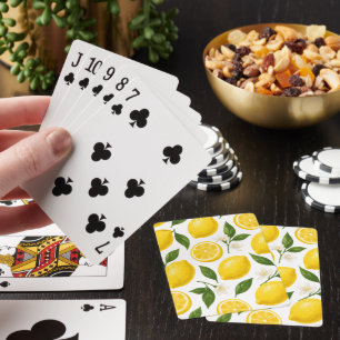 Jeu De Cartes Conception de motif citron Impression d'été frai