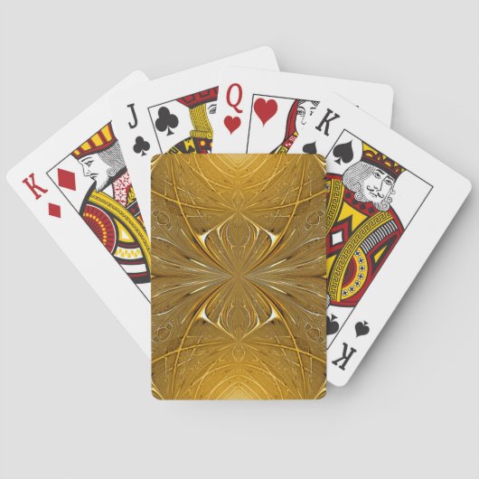 Jeu De Cartes Conception de motif métallique doré (dos)