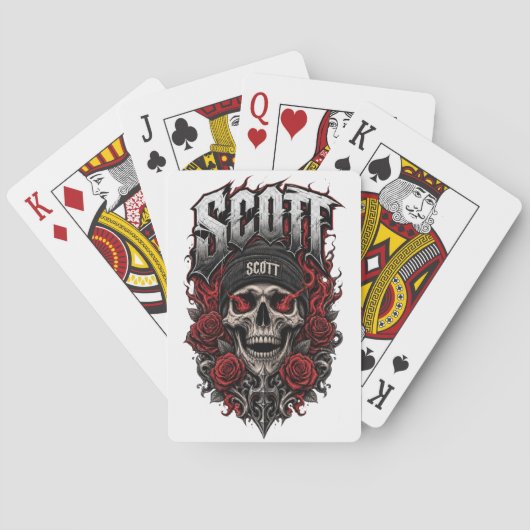 Jeu De Cartes Conception de nom personnalisé Scott Gothic Skull (dos)