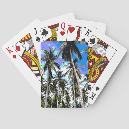 Jeu De Cartes Conception de palmiers tropicaux. (dos)