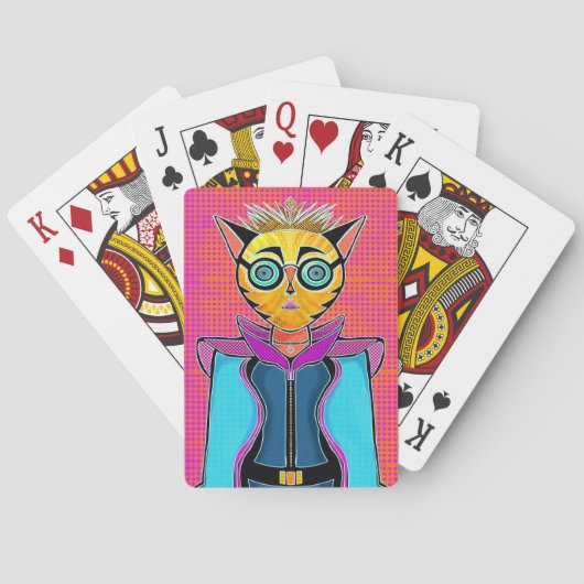 Jeu De Cartes conception de personnage félin (dos)
