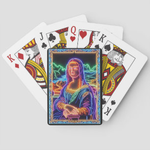 Jeu De Cartes Conception de portrait de Mona Lisa en lumière néo