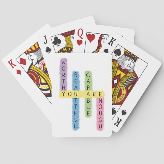 Jeu De Cartes Conception de puzzle d'affirmations positives colo (dos)