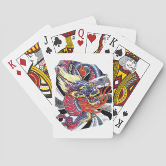 Jeu De Cartes conception de tatouage japonais Blue Dragon