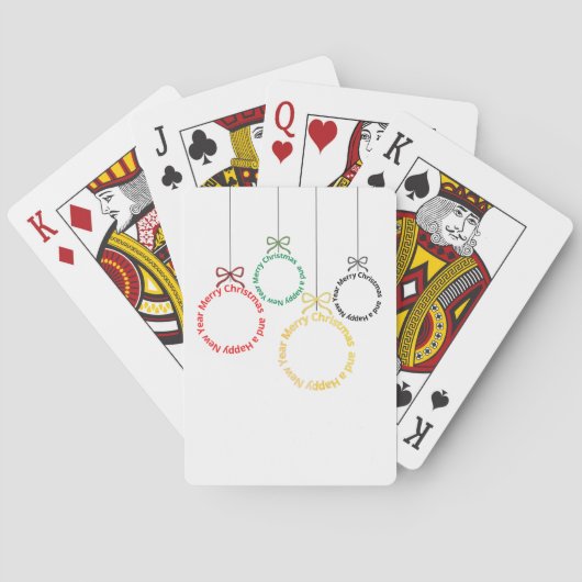 Jeu De Cartes Conception de texte d'ornements de Noël (dos)
