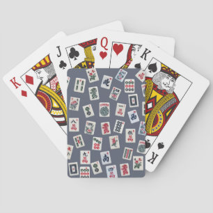Jeu De Cartes conception de tuiles MahJongg sur fond bleu foncé
