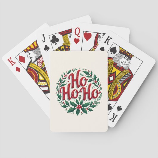 Jeu De Cartes Conception de typographie de couronne de Noël Ho H (dos)